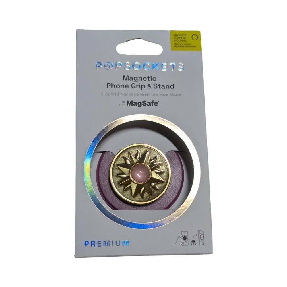 40-O PopSockets Magnetic Phone Grip with MagSafe Magnetic Ring Enamel Sun Jewel